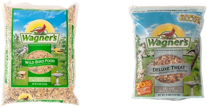 Wagner's 52003 Classic Blend Wild Bird Food, 6-Pound Bag & 62067 Deluxe Treat Blend Wild Bird Food, 4-Pound Bag