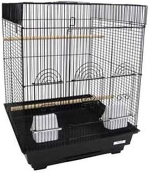 YML Flat Top Small Bird Cage in Black