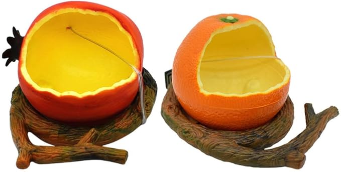 Parrot Bird Cage Feeder, 2PCS Pomegranate Shape Bird Food Bowls Hanging Feeder Bowls for Cage, Plastic Quail Water Feeding Box, Food Serving Tray Water
