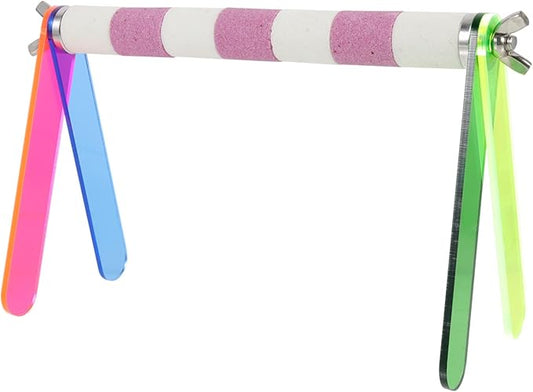 POPETPOP Bird Training Stand, Tabletop Bird Perch Training Perch Parrot Playground Cage Toys Accessories for Small Parakeet Cockatiel Budgie