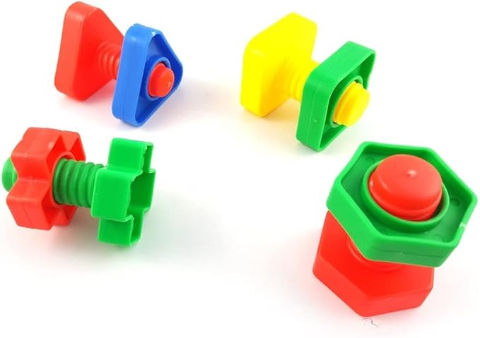 Litewoo 4pcs Bird Intellective Toys Nuts and Bolts for Parrot Parakeet Cockatiel Conure Macaw African Grey Amazon Cockatoo Budgie Lovebird Canary Cage Part