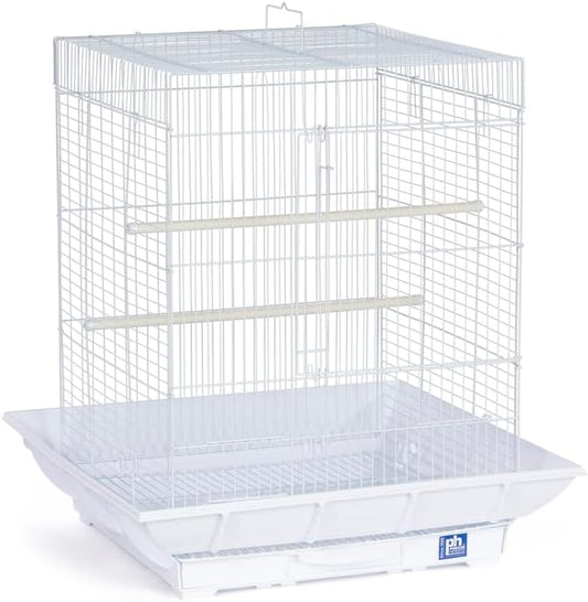 HomeStock Mountain Majesty Clean Life Bird Cage with Spacious Interior, Durable Build, Easy-to-Clean Features, and Secure Design for Birds' Comfort White