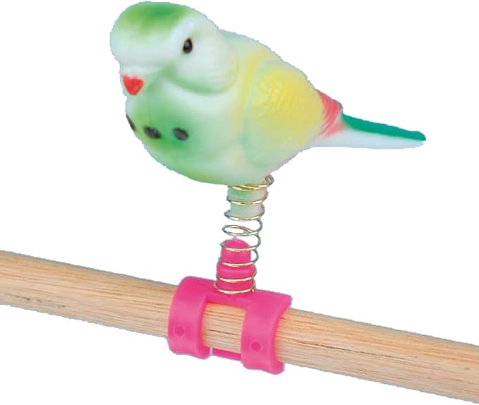Penn-Plax (BA509) Acrylic Bird Figure, Small size on spring | Easily attaches to cage | Give your bird a new friend