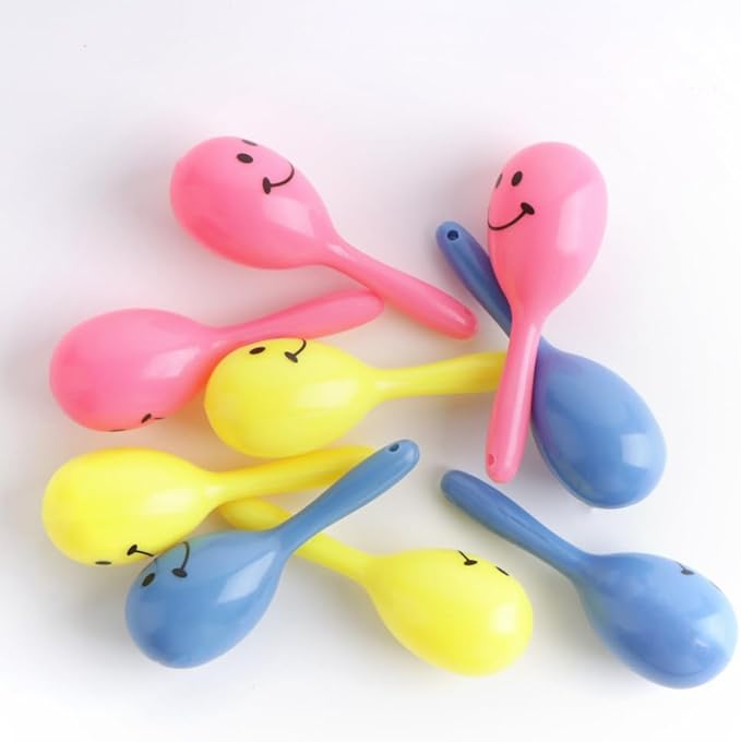 DQITJ 9 Pcs Colourful Mini Ball Sand Hammer Parrot Rattle Shaker Musical Sound Toy Intelligent Sand Hammer Foot Toy for Bird Parrot Cockatiel Conure Lovebird Parakeet Canary (Colors May Vary)