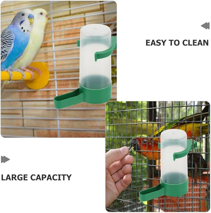 Kisangel Spillproof Bird Water Dispenser for Cage 3.34X2.75X1.57 Inch Automatic Parrot and Small Bird Waterer 12Pcs Set Easy to Clean Drinkers for Parakeet Pigeon