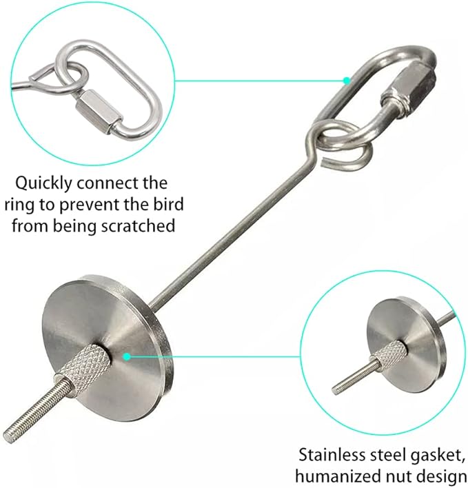 Bird Food Holder, Stainless Steel Parrot Fruit Vegetable Stick Holder, Foraging Toy, Bird Treat Skewer for Parrots, Macaws, Parakeets, Cockatiels, Budgies (3 pc)