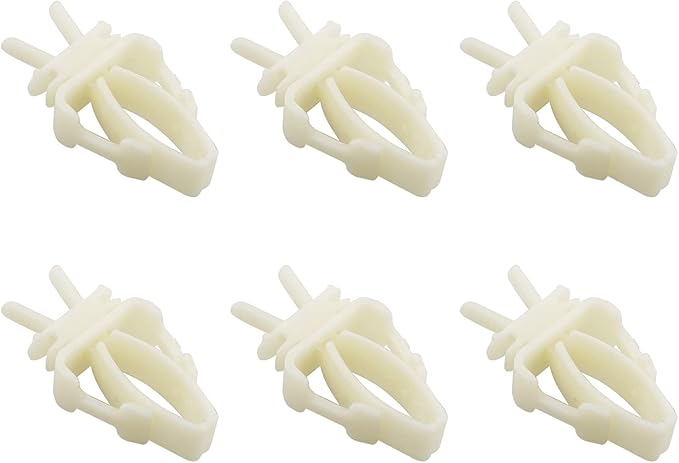 6pcs White Plastic Bird Food Clips for Cage Feeding