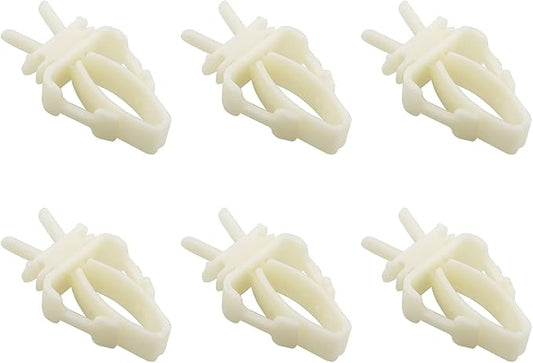 6pcs White Plastic Bird Food Clips for Cage Feeding