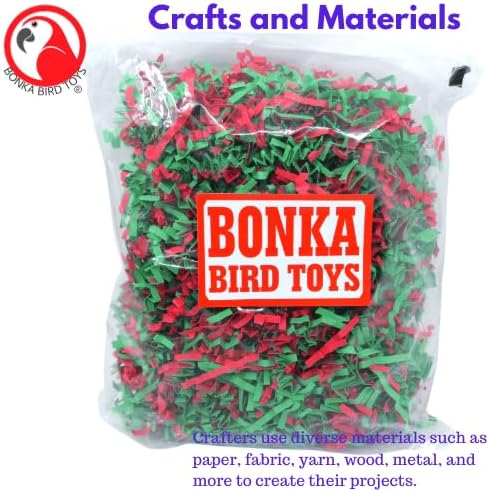 Bonka Bird Toys 2140 Christmas Shred (85 Cu-in) Festive Parrot Pet Nesting, Cockatiels, Parakeets, Conures, and Similar Breeds