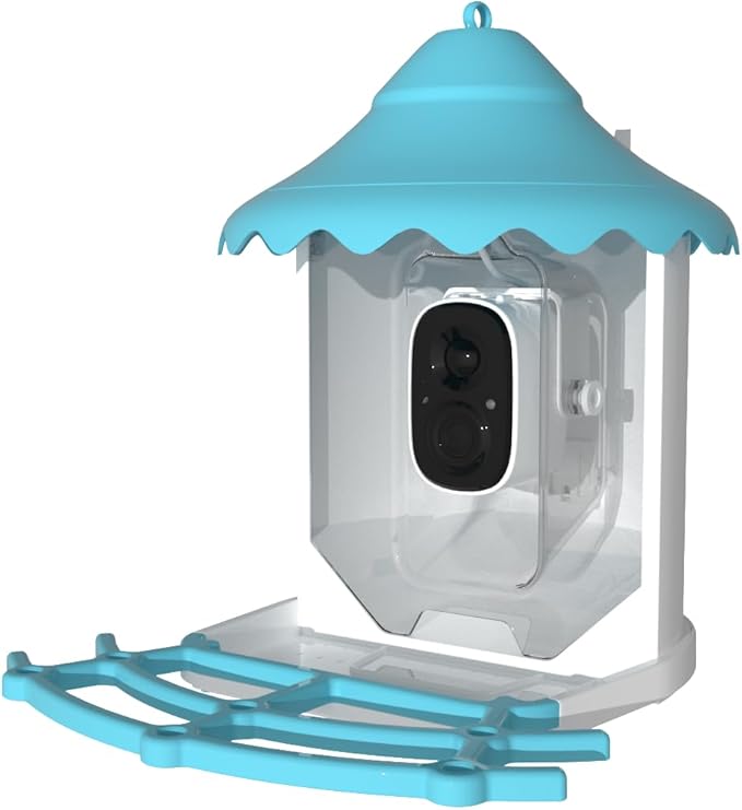 VicoHome N002 Bird Feeder with Camera - AI Bird Recognition, Solar Powered Outdoor Birdhouse Cam with Night Vision, Motion Alerts, App Control, Cloud & SD Storage, IP65 Waterproof, 2K HD Live View