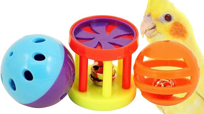 Bonka Bird Toys 1195 Play Three Balls Bell Jingle Budgie Finch Parakeet Lovebird Parrolet
