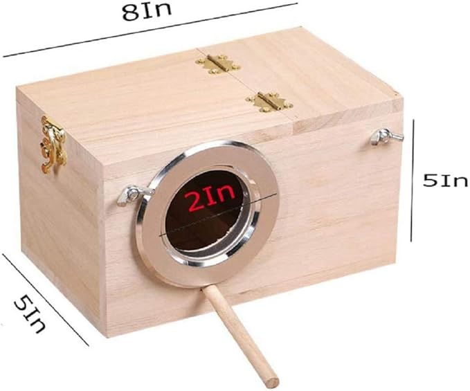 Bird Nest Breeding Box Cage Wood House for Finch Lovebirds Cockatiel Budgie Conure Parrot, 8'' X 5'' X 5''