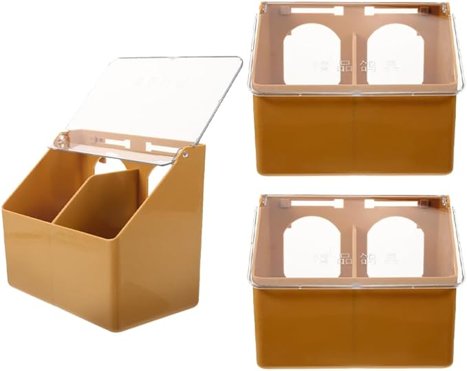 Toddmomy Pigeon Plastic Feeder, 3Pcs Quail Bird 2 Hole Food Feeding Hanging Box Water Dispenser for Bird Poultry Pigeon Parrot Parakeet Budgie Cage Accessories
