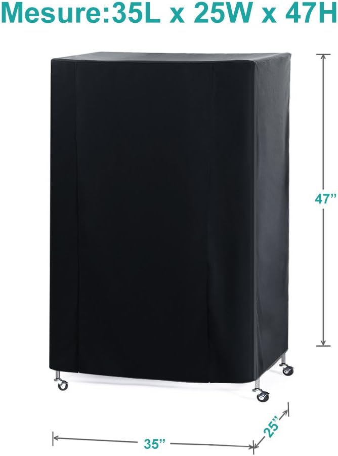 PONY DANCE Pets Product Universal Birdcage Cover Blackout & Breathable Birdcage Cover for Pets' Good Night, Large, Black, 35 L x 25 W x 47 in H