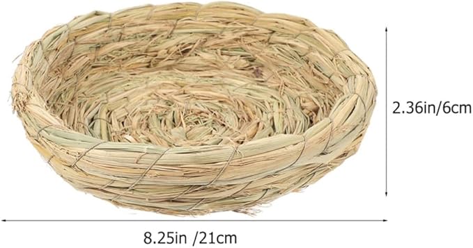 Didiseaon Handwoven Straw Bird Nest for Animals Comfortable Breathable Woven Nest for Parrots Pigeons Easy to Assemble Maintain
