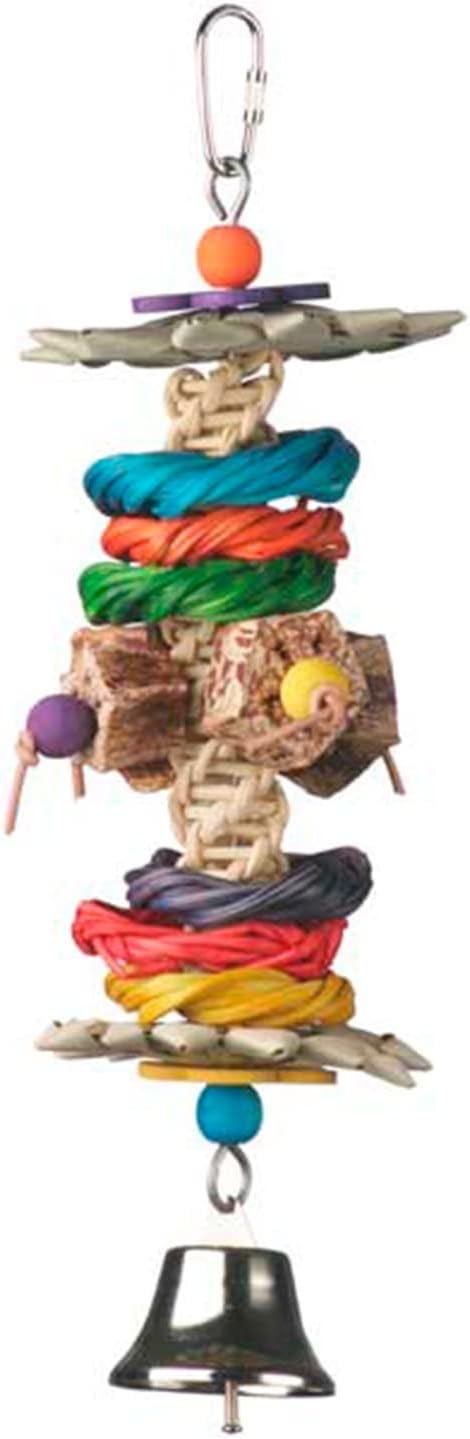Super Bird Creations SB1097 Jungle Stick Bird Toy - Natural Wood & Vine Bird Chew Toy for Ringnecks Medium Conures Parrots - Encourages Exploration & Chewing Instincts - Medium Bird Size, 11.5" x 3"