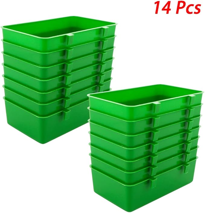 14 Pcs Bird Plastic Feeder, Seed Food Feeding Cup for Poultry Pigeon Parrot Parakeet Budgie Cage