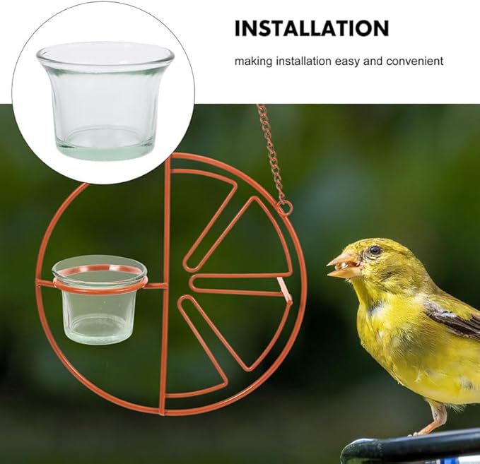 BESPORTBLE 2Pcs Glass Hummingbird Feeder Cups Replacement - Outdoor Hanging Bird Feeder Bowls for Garden Patio Balcony - Durable Glass Bird Accessories