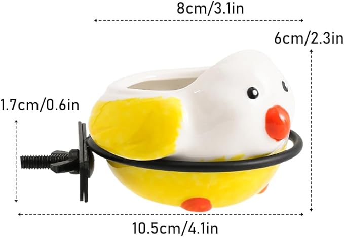 Birdcage Food Bowl Ceramic Bird Feeding Dish Cup with Clamp Holder Food Water Bowl for Canary Finch Parakeet Budgie Cockatiel Lovebird (Yellow)