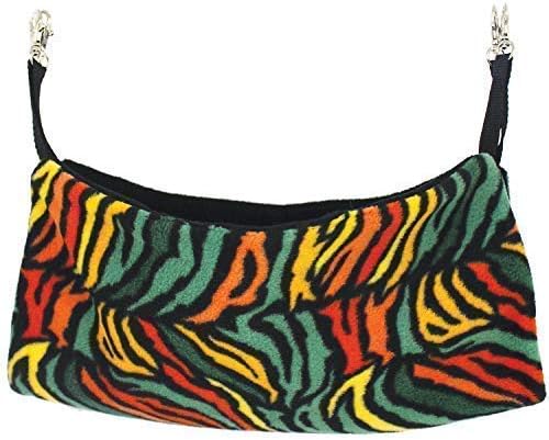 Parachute Pouch (Rainbow) - Hanging Fleece Cage Accessory Toy for Sugar Gliders, Marmosets, Rats, Hamsters, Flying Squirrels, Ferrets, Birds, Chinchillas, Parrots - Hammock, Tower, Bed, Nest Pouch