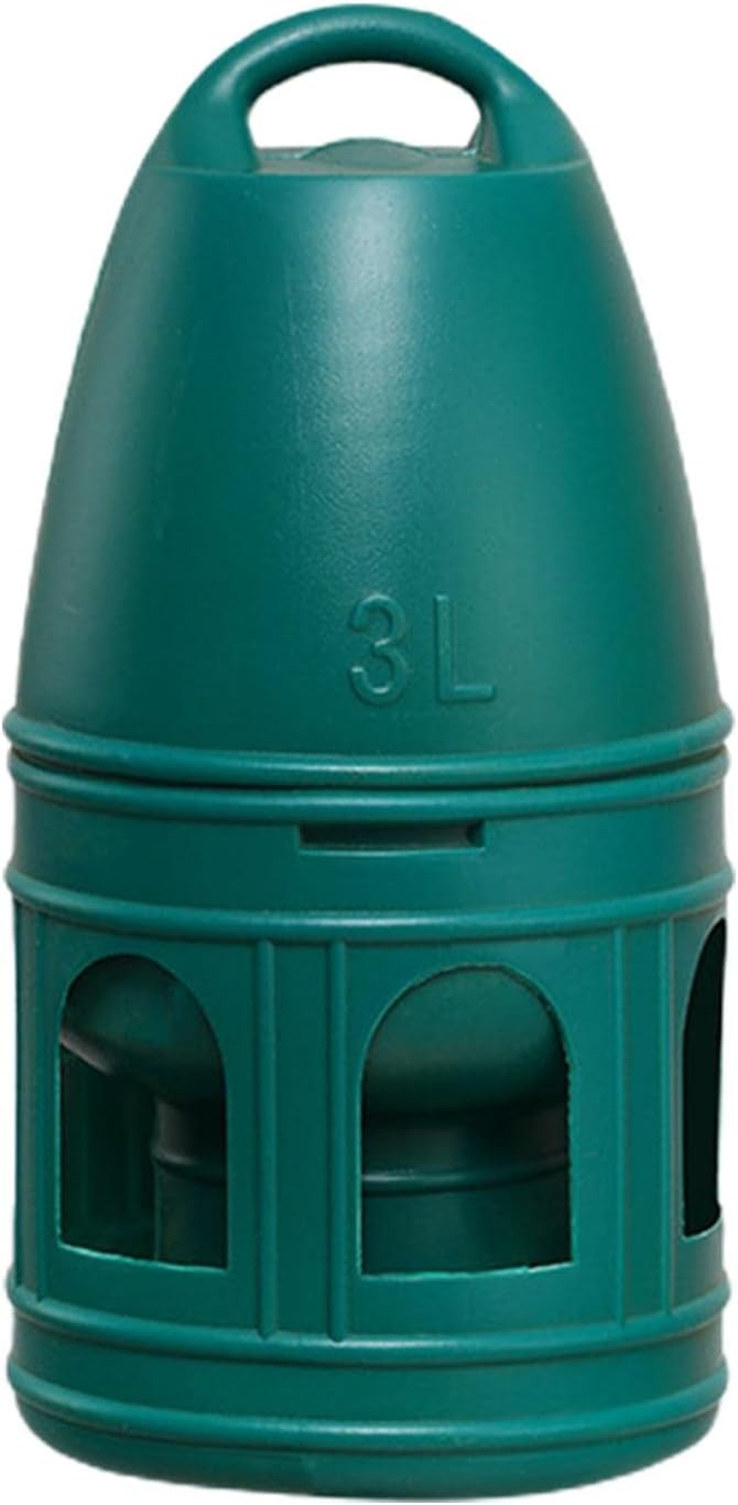 Pigeon Water Dispenser, Large Capacity Bird Water Drinker, Quail Automatic Feeder with Handle Water Pot Container, Green 3L