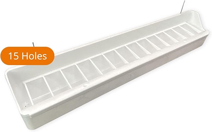 2GR White Bird Feeder with Removable Grill 2 Pack - Clean Feeding Solution for Cages and Aviaries with No Mess for Canaries, Lovebirds, Cockatiels, Parakeets and Small Parrots
