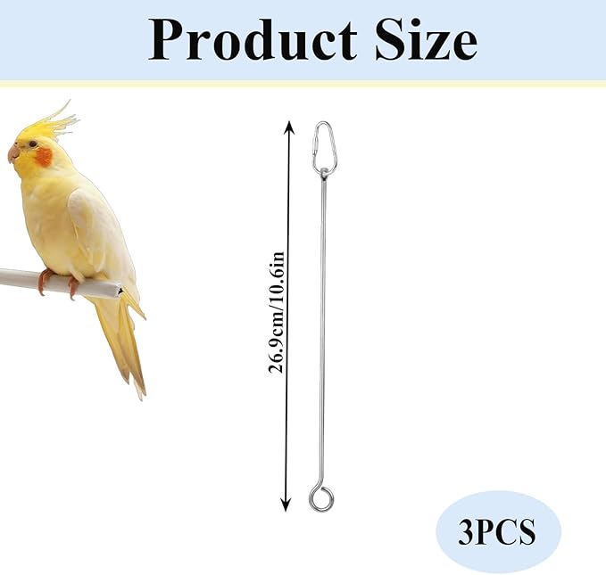 Bird Cage Food Holder Parrot Fruit Vegetable Skewer Hanging Stainless Steel Feeder for Parakeet Cage Accessories Premium Bird Cage Accessories for Cockatiel Conure Practical Present