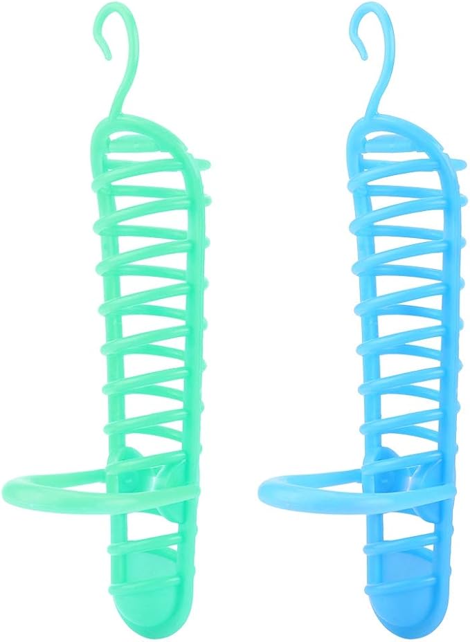 TOPINCN Parrots Feeder Basket, Hollow Basket Food Fruit Feeding Perch Stand Hanging Fruit Vegetable Millet Container Birds Feeders Blue