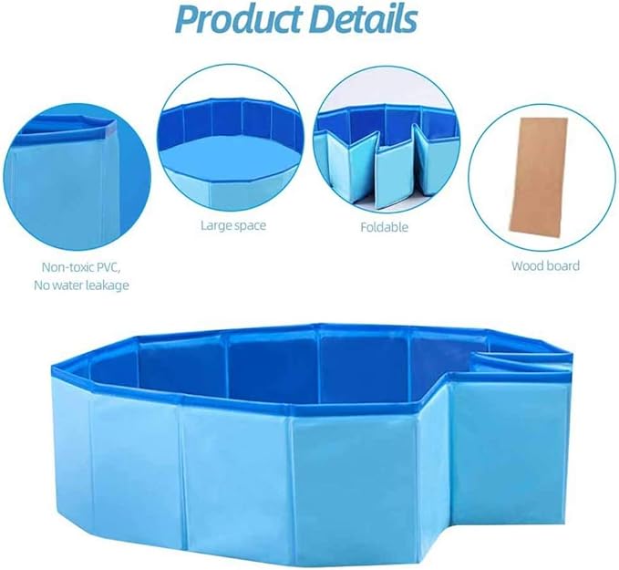 Foldable Collapsible Ferret Bathing & Cooling Swimming Pool, Durable Bath Tub, Swimming Bath Water Washer for Ferrets & Small Animals, Bonus-Ferret Swim Ring (80x20cm(31.5''x7.9''))