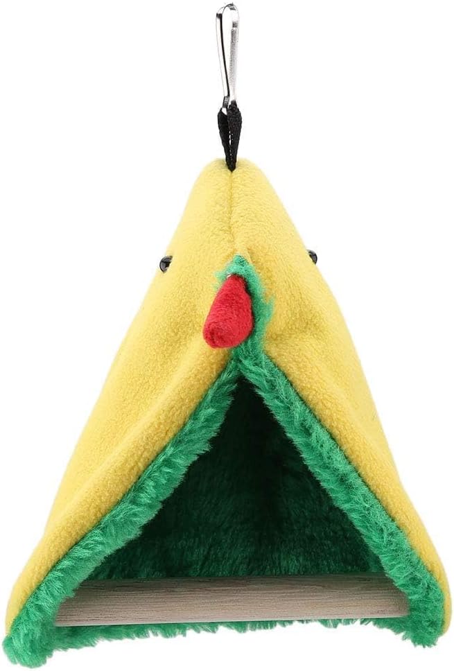 Winter Warm Bird Hammock Tent Parrots Hanging Nests Shed Hut, Soft Plush Sleeping Bed Hideaway Cage Pet Toy for Parakeets Cockatiels Conures Lovebirds Finch