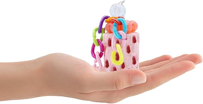 Wontee Bird Beak Grinding Parakeet Treats Bird Calcium Chewing Toy for Budgies Parakeet Cockatiel Conure Hamster (Random Color) (Small (2 pcs))