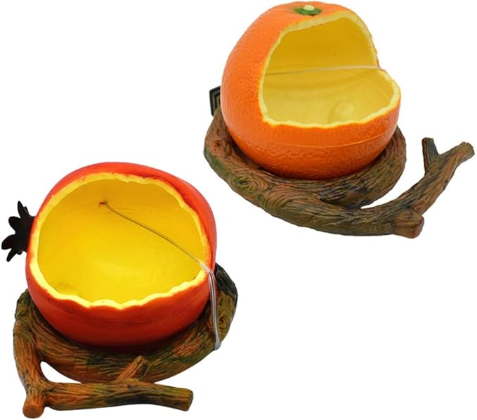 Parrot Bird Cage Feeder, 2PCS Pomegranate Shape Bird Food Bowls Hanging Feeder Bowls for Cage, Plastic Quail Water Feeding Box, Food Serving Tray Water