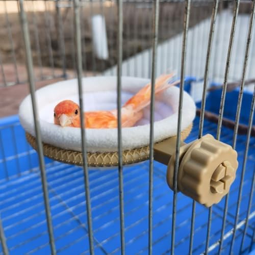 FOIBURELY Bird Nest Canary Finch Parrot Nest Set with Plastic and Textile（4.5 inches）