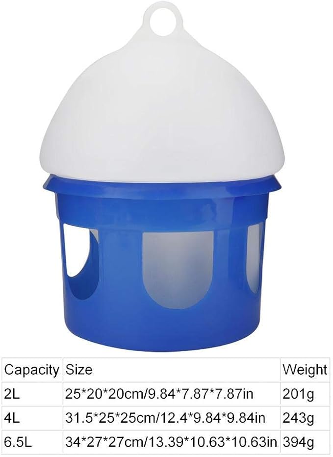 Fdit Automatic Large Capacity Bird Pigeon Feeder Water Dispenser Waterer for Pigeon Birds Watering(2L)
