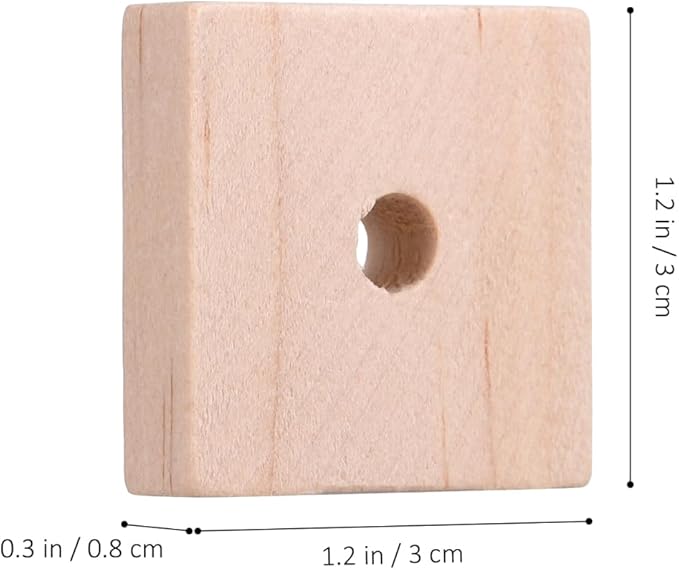 NOLITOY 100pcs Bird Toy Parts, 1.18" Natural Wood Cubes - DIY Parrot Toy Making Kit & Chewing Blocks Bulk Refill - Soft Wood Squares for Cockatoos African Greys Eclectus Medium Birds