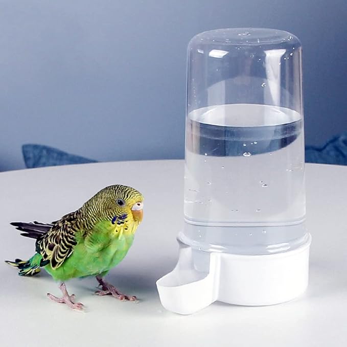 YJJKJ Pet Bird Water Feeder, 13.5 Oz Parrot Water Dispenser, Bird Cage Suspended Automatic Water Dispenser for Parakeet Budgie Cockatiel Lovebirds