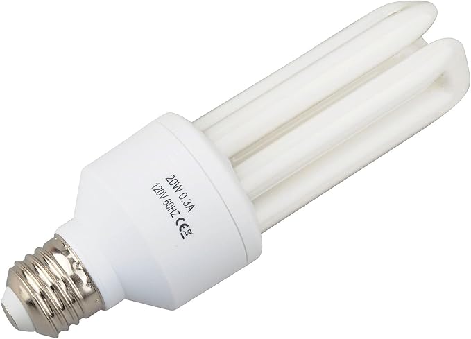 LUCKY HERP 2.4% UVB Bird Fluorescent Bulb 20W - Full Spectrum Avian Light for Parrots, Cockatiels & Conures - Promotes Vitamin D3 & Feather Health - E26 Base, 3-U Tube CFL