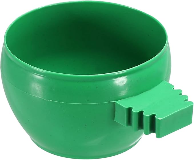 PATIKIL 2" Large Bird Feeder Cage Cups, 3 Pack Pigeon Water Bowl Round Feeding Sand Cup Hanging Container for Poultry, Green