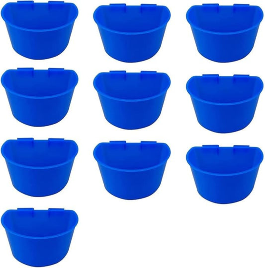 10 Pieces of Birdcage Cup Hanging Rabbit Feeder Cage Chicken Water Cup Pet Bowl with Hook Big