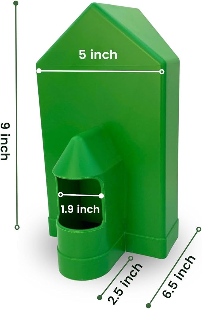 Gaun Corner Waterer for Pigeon, Bird, Chicken, Small Poultry, Hamster, Duck, Parakeet, Canary, Pet Water Dispenser, Feeder, Water Bottle, Cage Supply, Cage Accessory, Not Removable, Green Color (2lt)