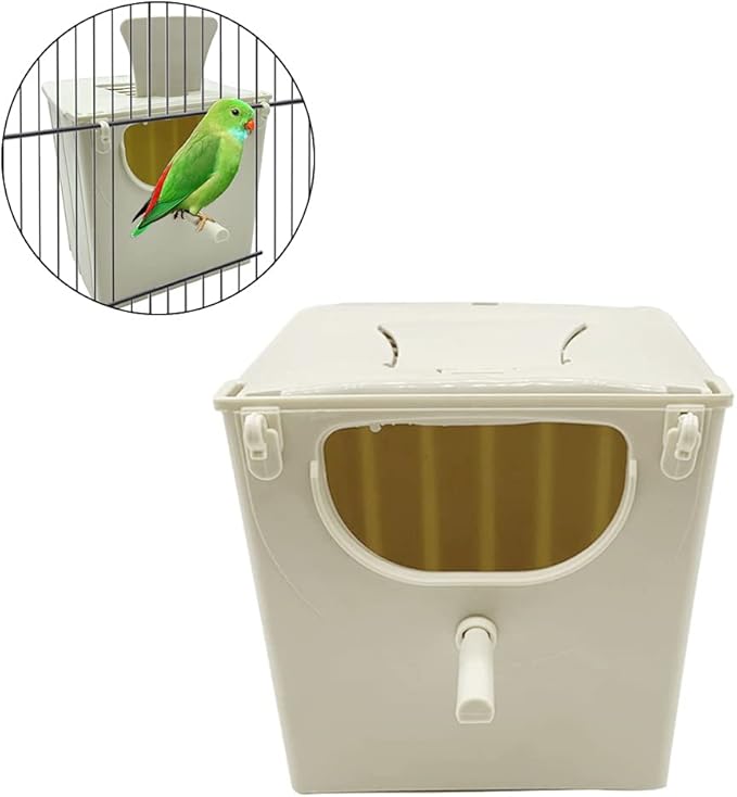 Parrot Breeding Box Hanging Bird Nest Bird Cage Plastic House Mating Box for Lovebird Parakeet Cockatiel Conure