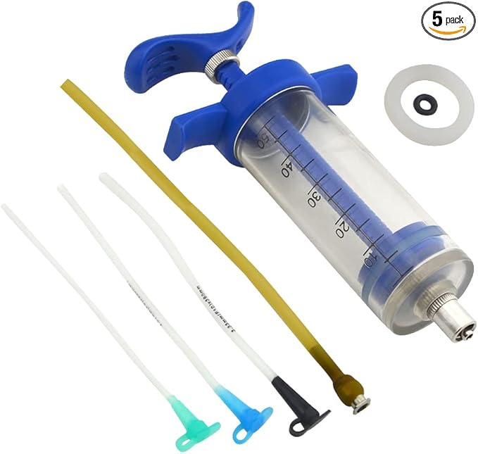 Reuseable Young Birds Feeding Syringe,Plastic and Perspex Material,Feeding Milk for Young Birds or Feeding Medicine for Sick Birds (50ml and 2+2.5+3+4mm Hose)
