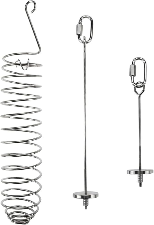 3in1 Bird Skewer Bird Food Holder Stainless Steel Parrot Hanging Vegetable Fruit Feeder Bird Treat Skewer, 2X Fruit Fork +1 Food Basket, Parrot Foraging Toy for Parrots Cockatoo Cockatiel Cage