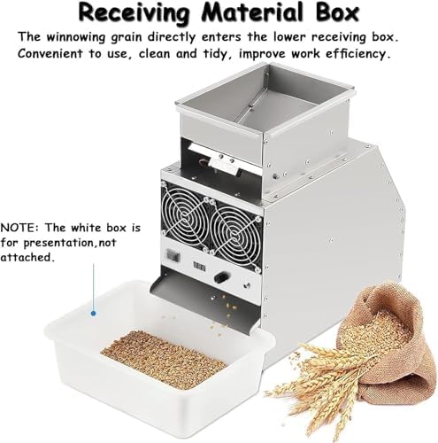 Cereals Blown Shell Splitter, Bird Feed Grain Thrower Wind Sheller, Bird Food Blowing Screening Grain Cleaning Winnower Machine, 2 Gear Adjustable Speed Fan, 60-80 kg/Hour Small