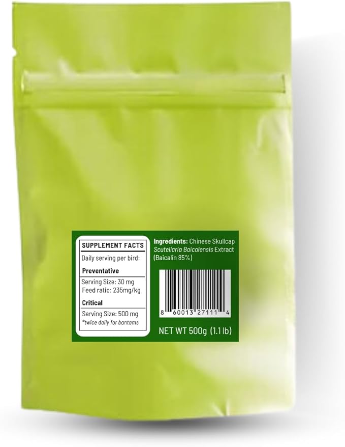 Dam Kids Ranch FORTIFLOCK Poultry Supplement with Chinese Skullcap, for Bird Respiratory and Gut Health (500g)