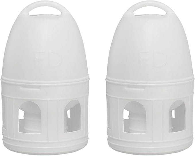 Fenteer 2X Bird Water Drinker, Parakeet Dove Parrot Duck Pigeon Water Dispenser Automatic Feeder, Large Capacity Waterer with Hanging Handle.
