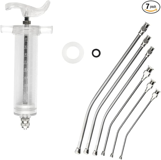 Baby Bird Feeding Syringe Bird Syringe Feeder Feeding Tubes with 6PCS Curved Gavage Tubes for Baby Birds Parrot Small Pet (50ML)