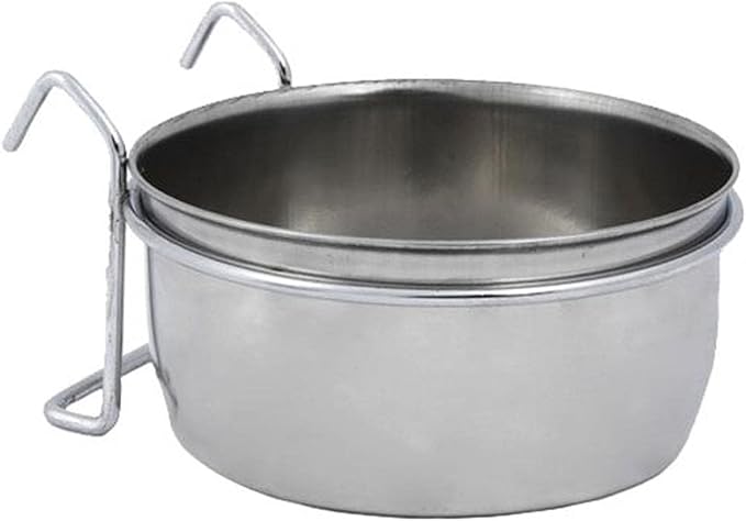 Nobby Stainless Steel Bird Bowl with Clamp, 0.15 Litre