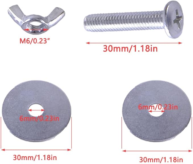 8 Sets Bird Cage Screws Bulkhead Fitting Screw Kit with Washer & Retaining Nuts DIY Mounting Birds Nest Fasteners for Bird Nesting Hanging House Parrot Breeding Box Feeder Stand Perches