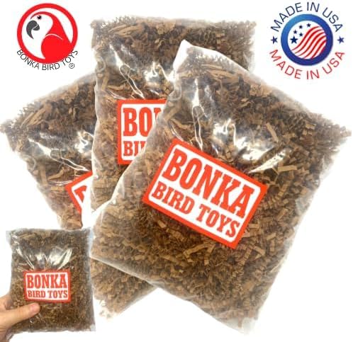 Bonka Bird Toys 1574 Pk3 Natural Crinkle Paper Shred Nest DIY Craft Part Parrot Cage, African Grey, Conure, Parakeet, and Similar Breed Sizes